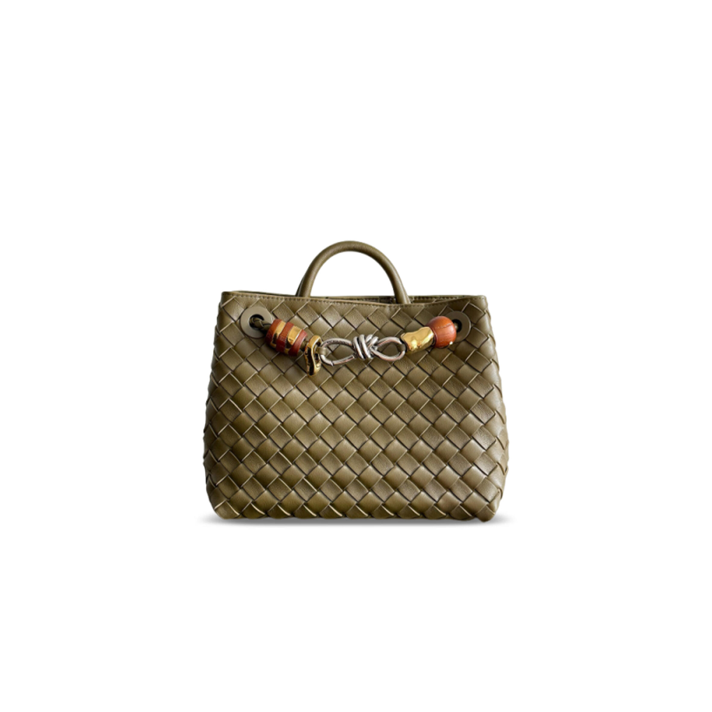 BOTTEGA VENETA SMALL ANDIAMO EARTHY BROWN 743568 (25*22*10.5cm)